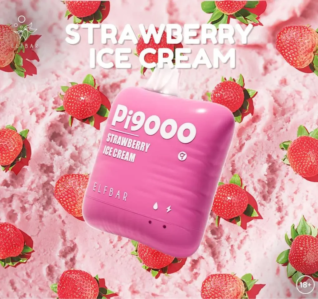 Elf Bar 9000 puff strawberry ice cream