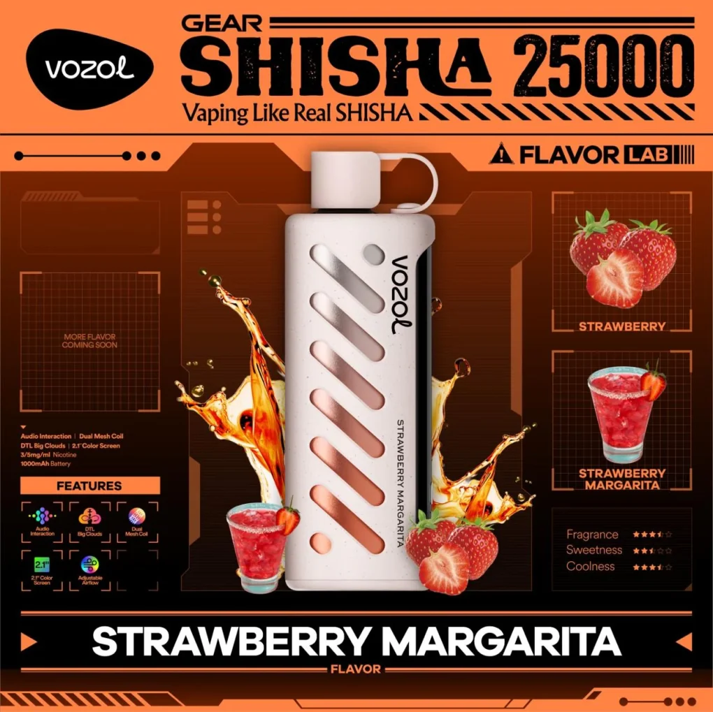 Vozol Gear Shisha 25000 Strawberry Margarita